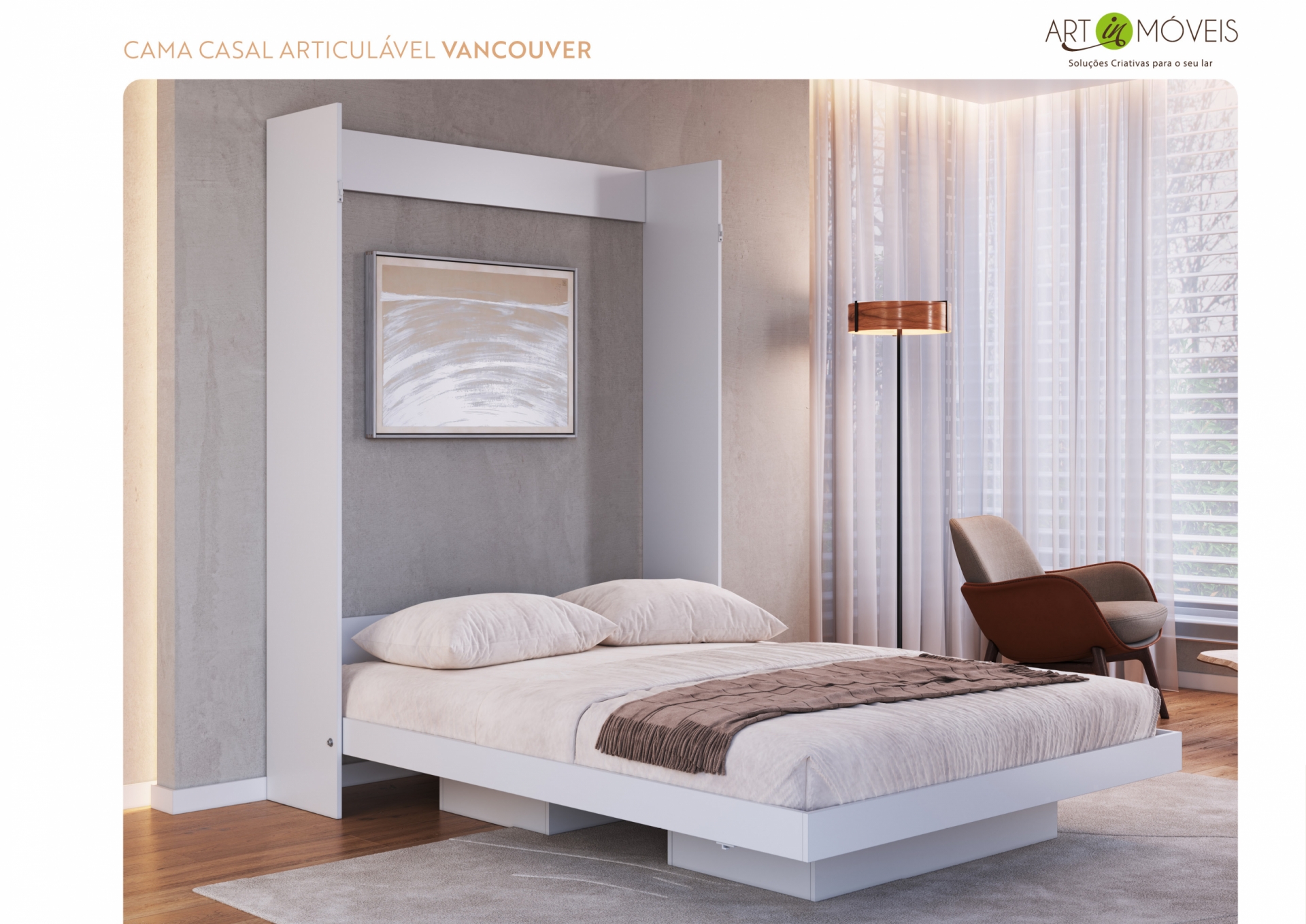 Cama Casal Articulável Vancouver Art In Móveis