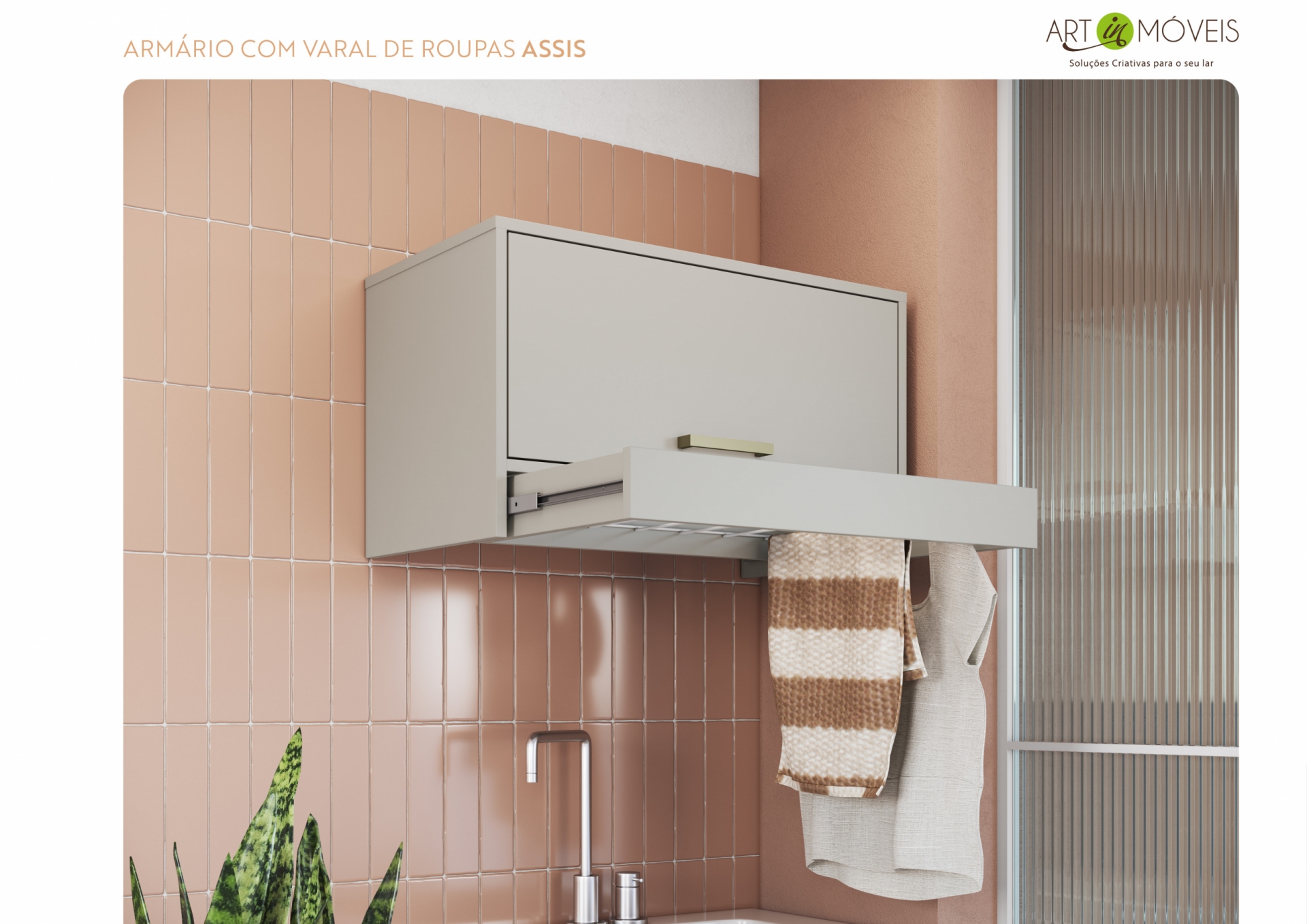 Armário com Varal de Roupas Assis Art In Móveis