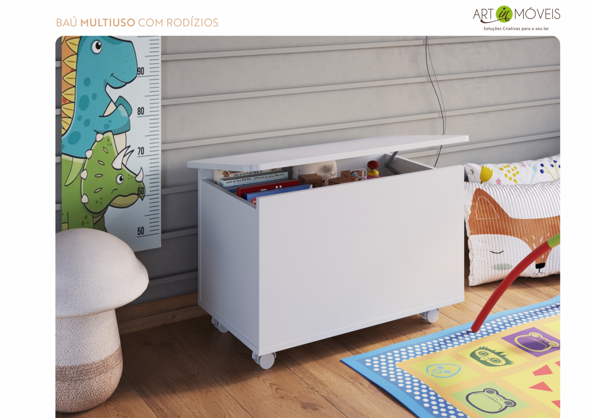 Baú Multiuso com Rodízios Art In Móveis