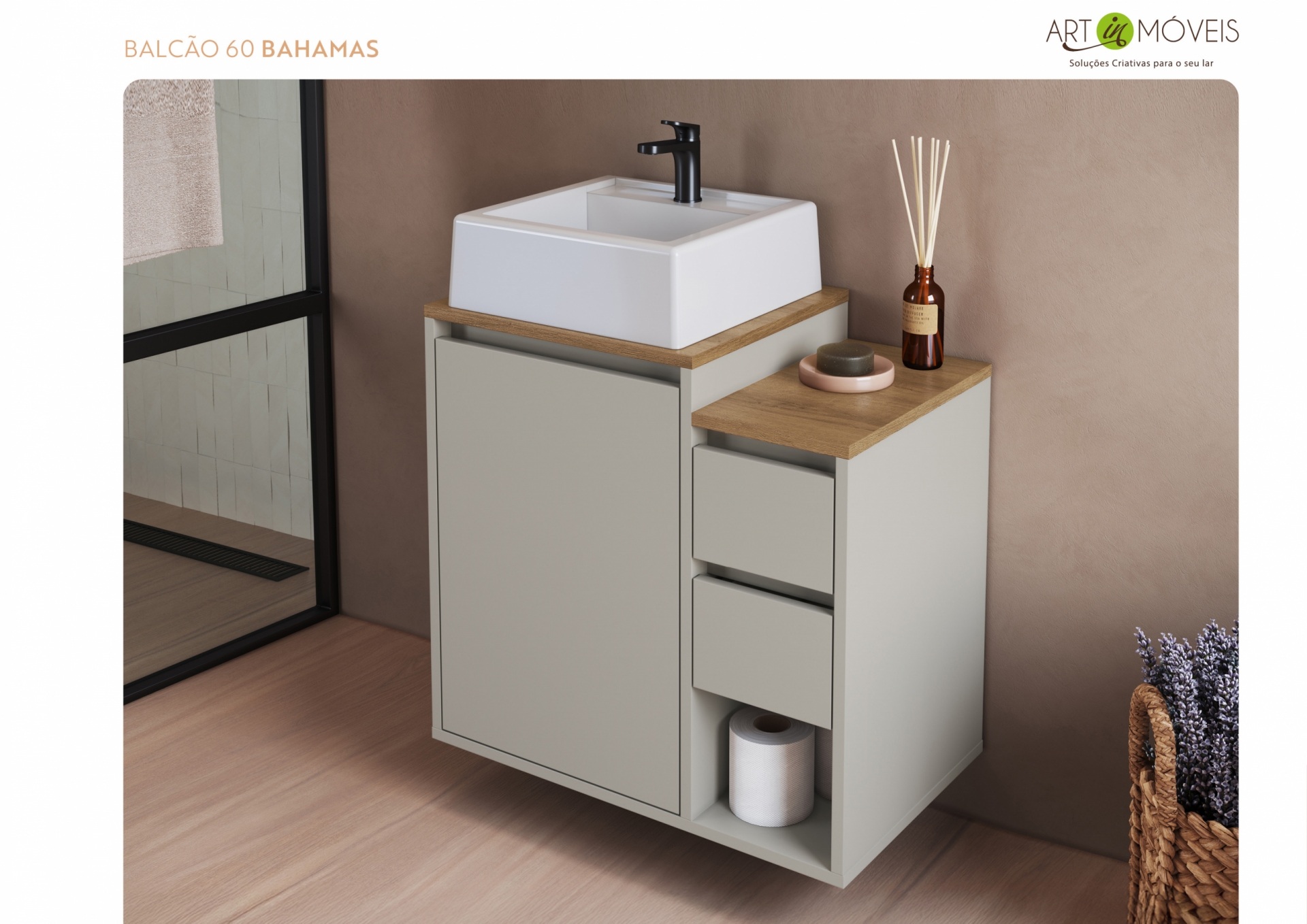 Balcão Gabinete Suspenso Bahamas Art In Móveis