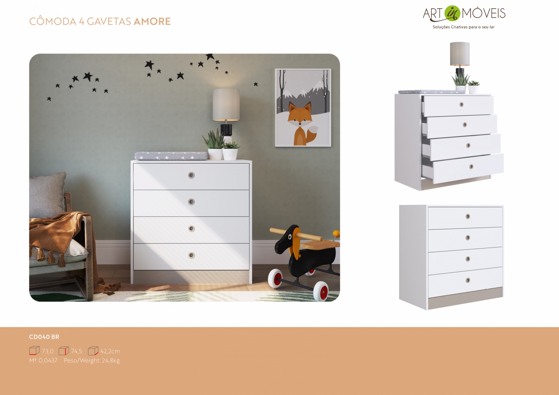 Produto Cômoda 4 Gavetas Amore