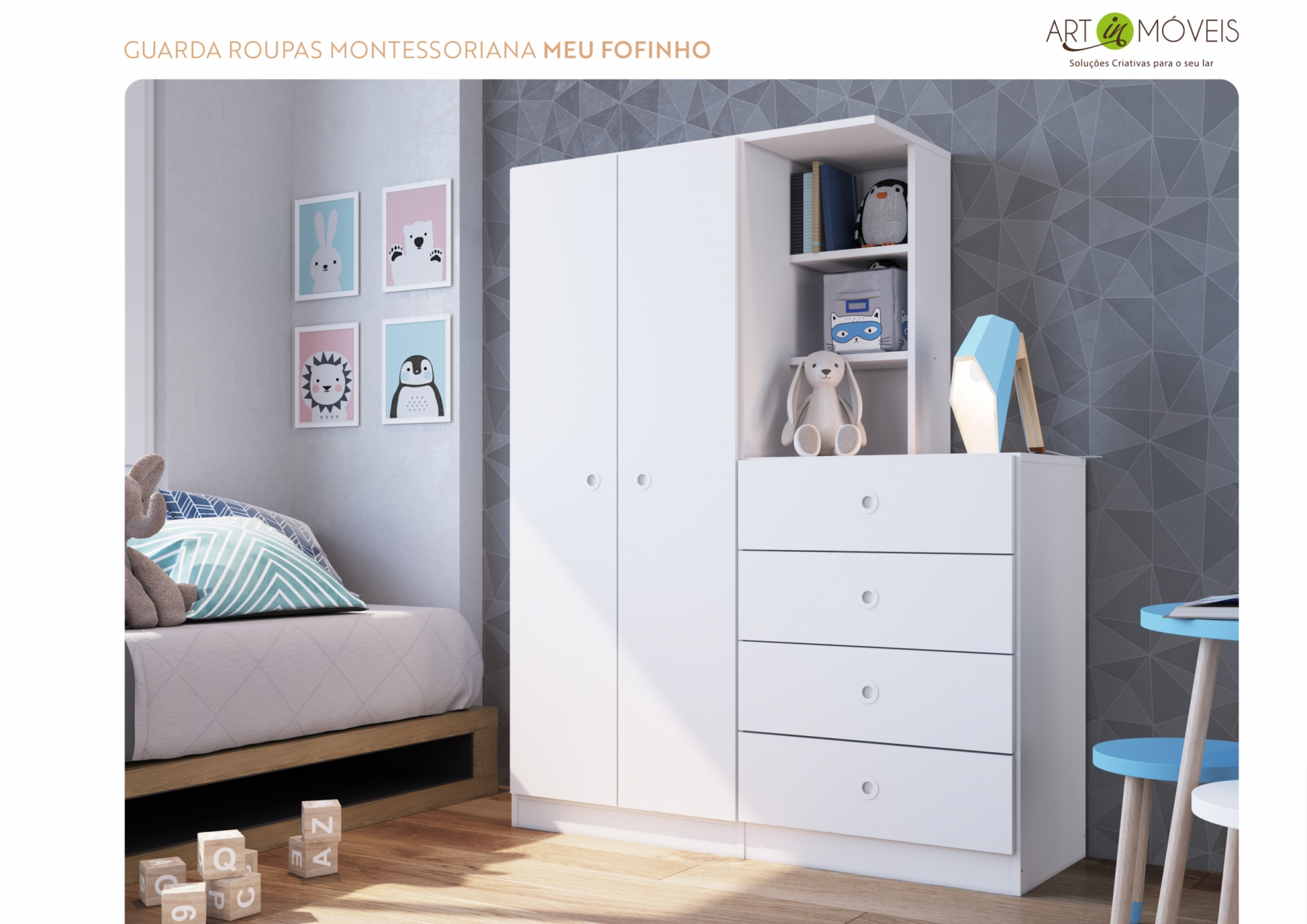 Produto Guarda Roupas Montessoriano Meu Fofinho