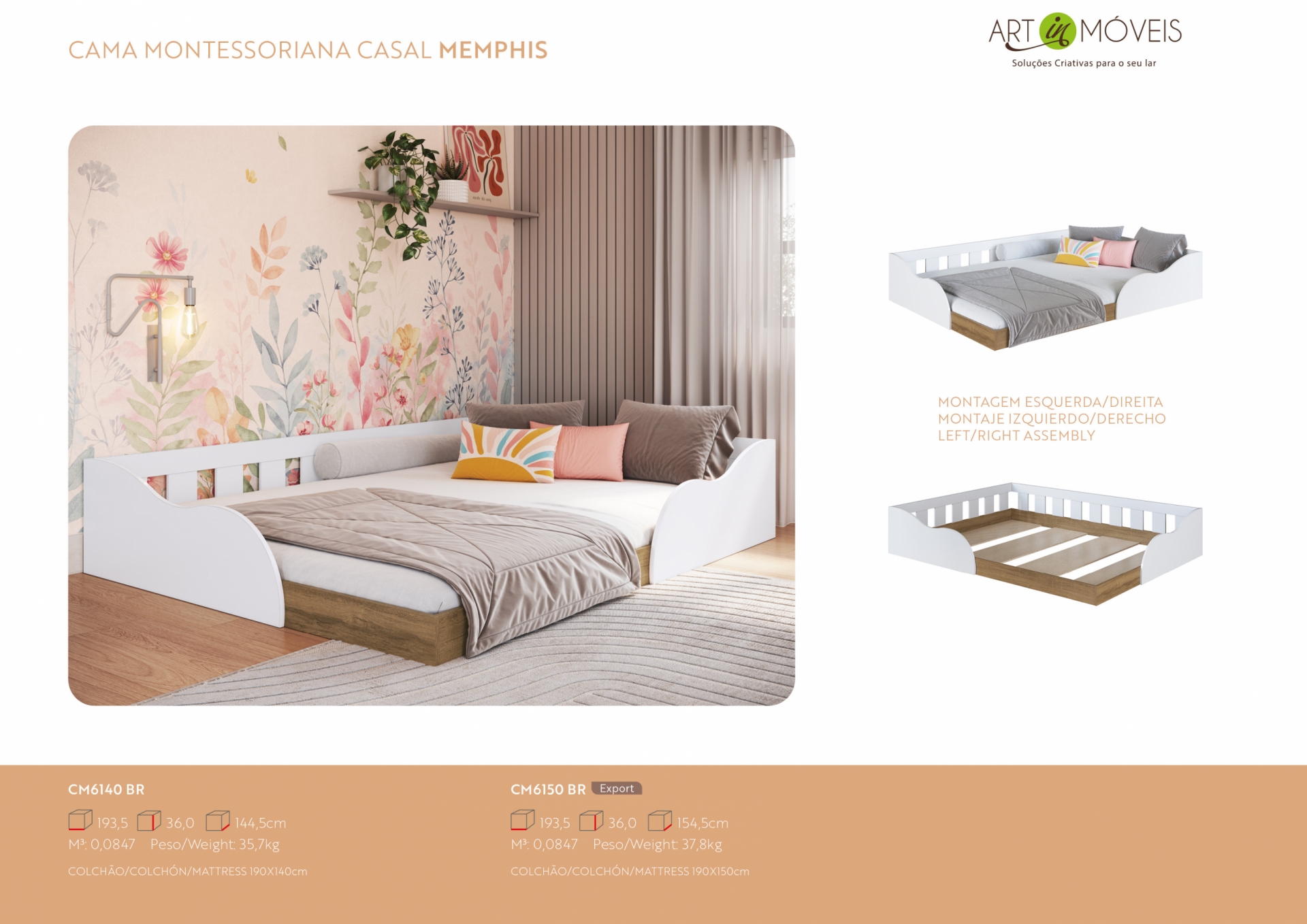 Produto Cama Casal Montessoriana Memphis