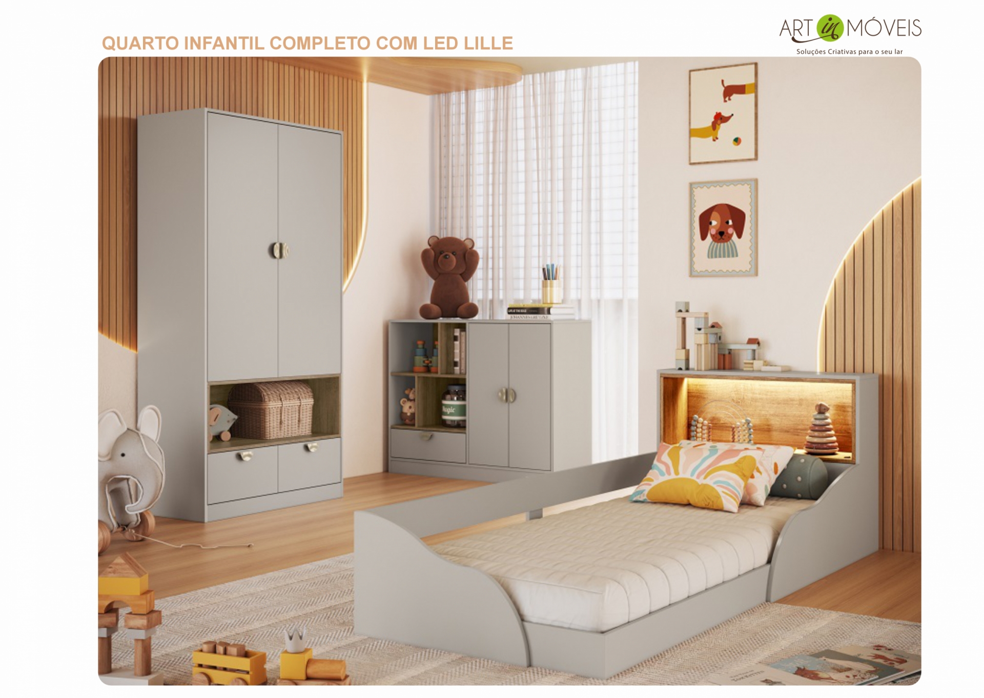 Produto Quarto Infantil Completo com LED Lille