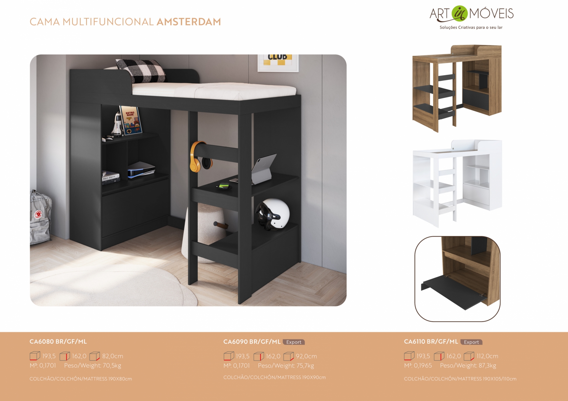 Produto Cama Multifuncional Amsterdam