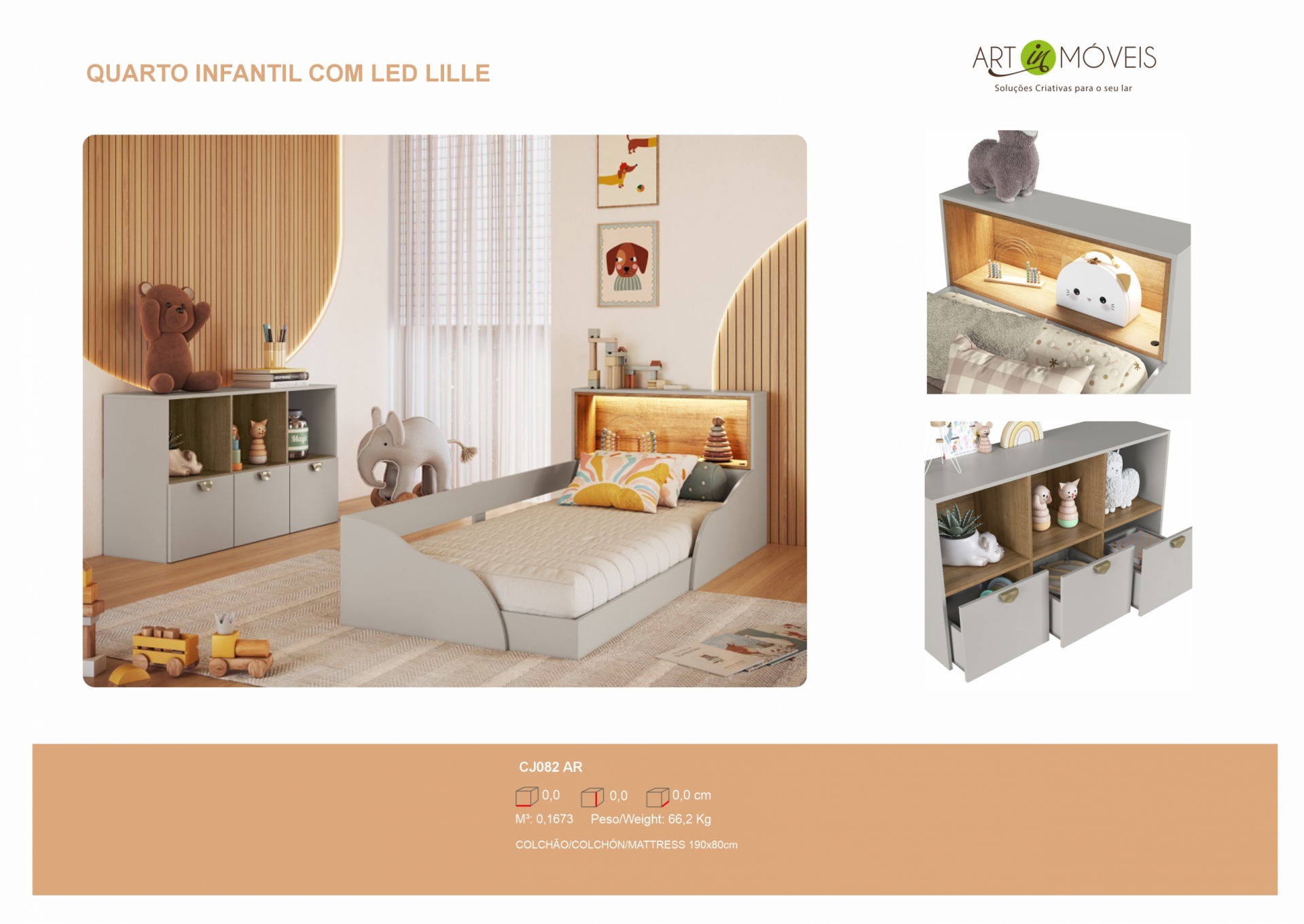 Produto Quarto Infantil com LED Lille