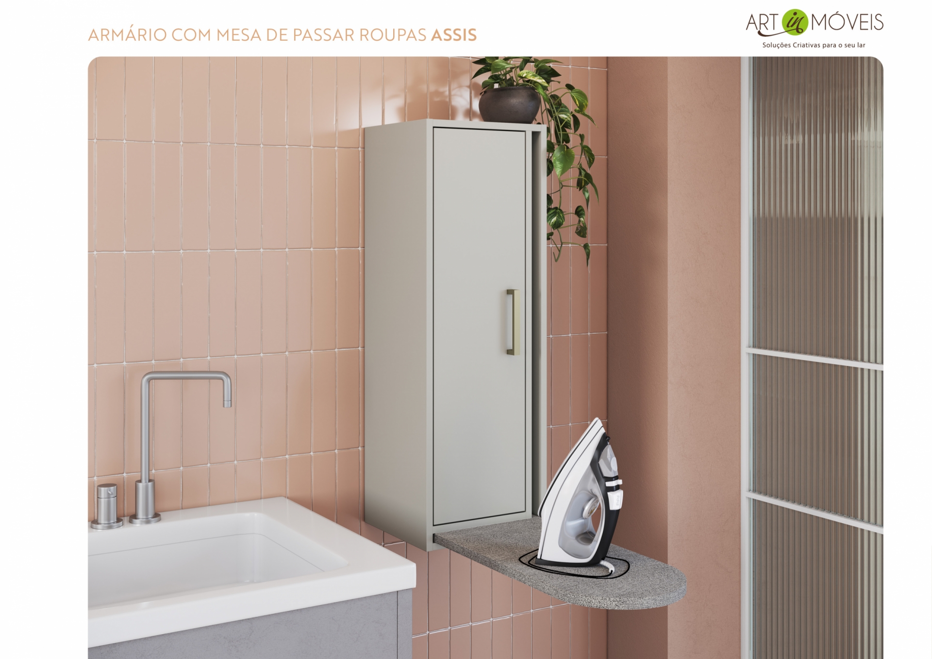 Produto Armário com Mesa de Passar Roupas Assis