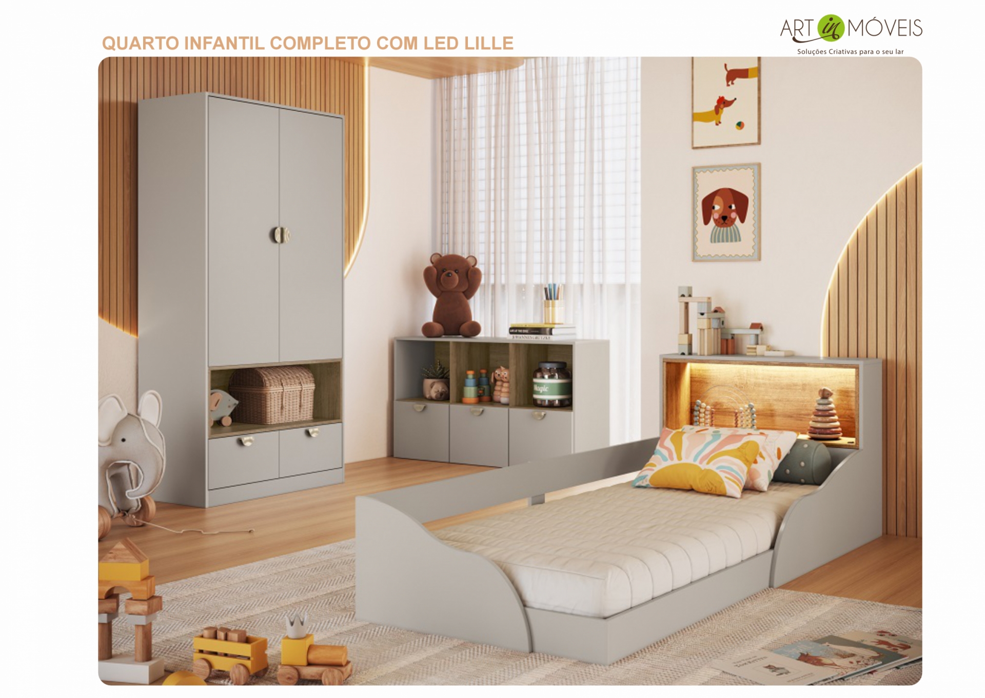 Produto Quarto Infantil Completo com LED Lille