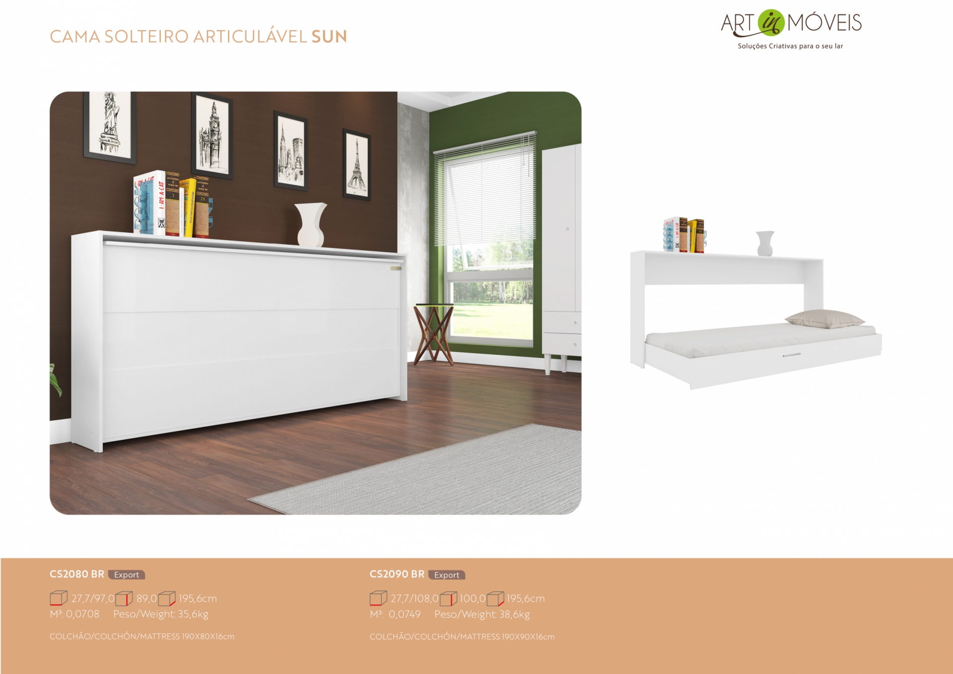 Produto Cama Solteiro Articulável Sun