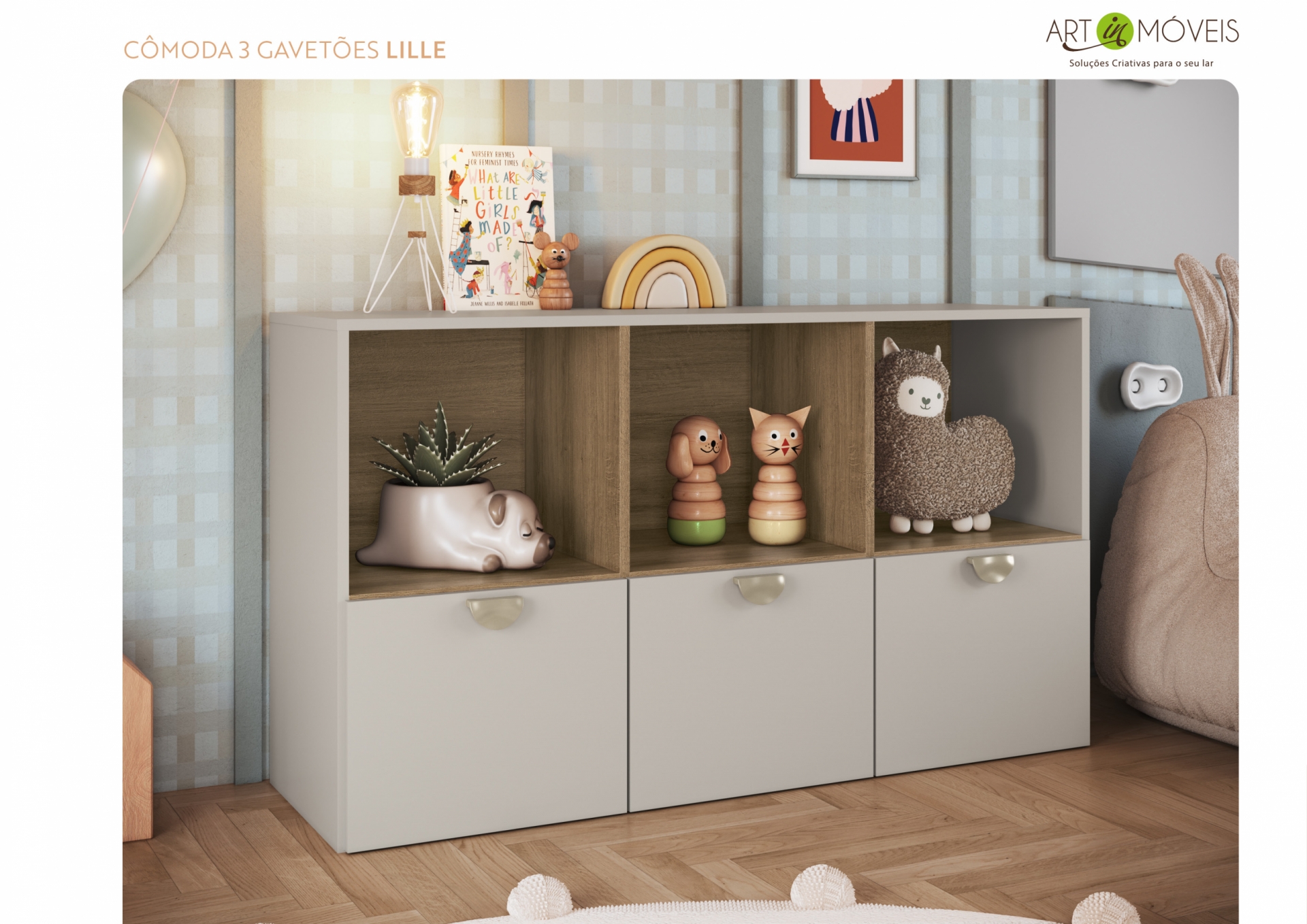 Produto Cômoda 3 Gavetões Lille