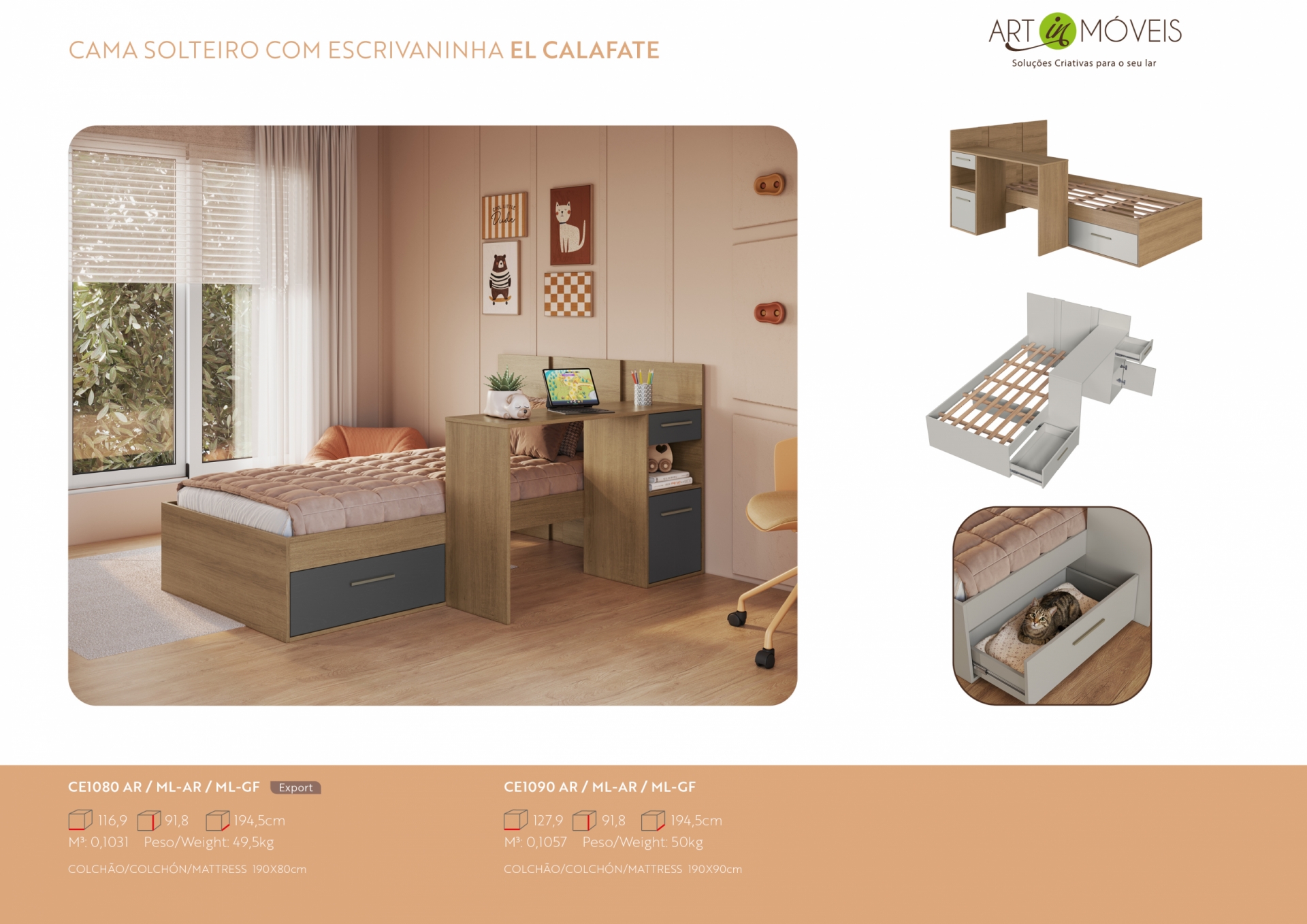 Produto Cama com escrivaninha El Calafate